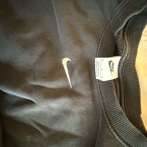 Nike Washed Black Phoenix Fleece Sweatshirt with White  Logo